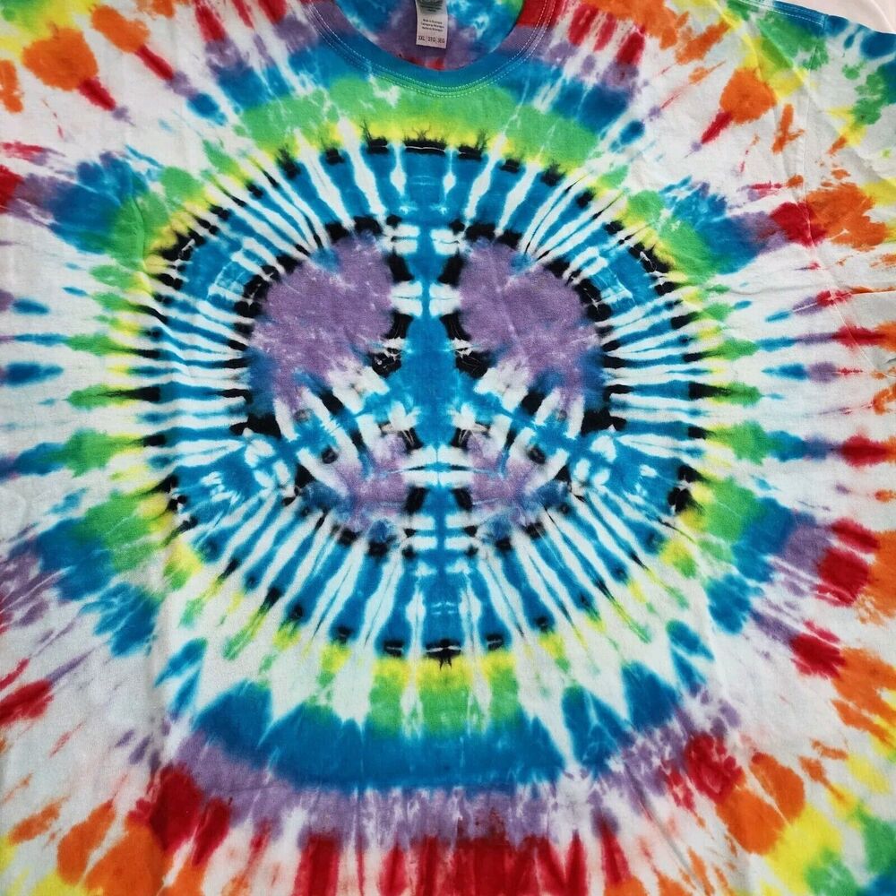 New w/out Tags Tie Dye 60s Vibe T-Shirt Gildon Unisex 3XL colorful peace symbol - Picture 8 of 15